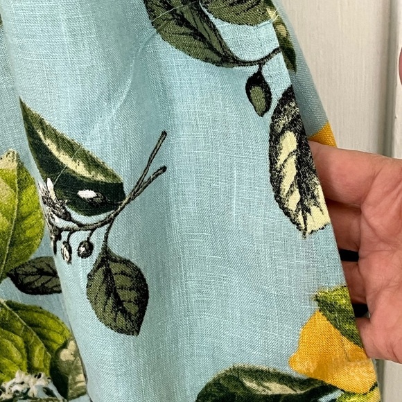 J. Jill Love Linen Lemon Print A Line Shift Dress Cottagecore Beachy Novelty MP - Picture 7 of 16